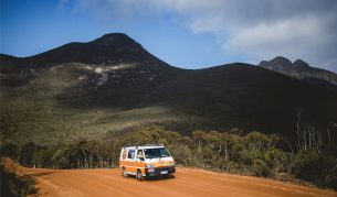 Hippie Camper in the outback