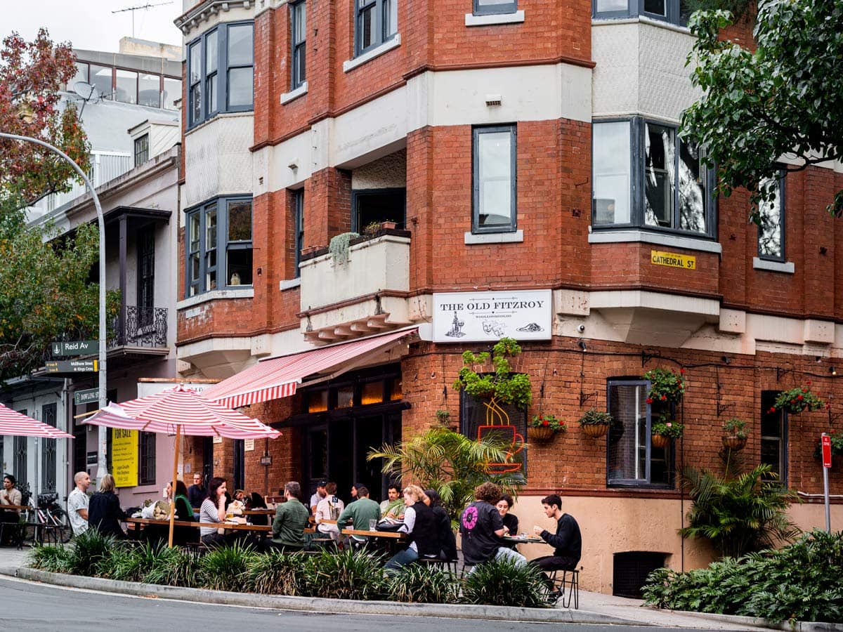 the building exterior of The Old Fitzroy Hotel, Sydney, NSW