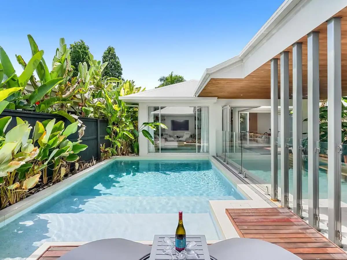 the pool deck at Belle Escapes Cairns