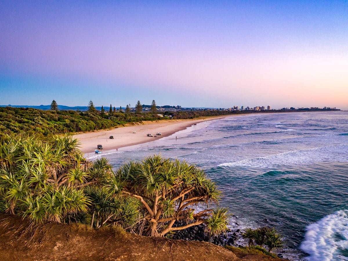 scenic coastal views from Fingal Head at sunrise