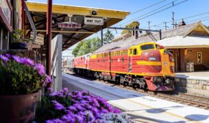 Vintage Rail Journeys train at station