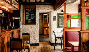 the vintage interior of Irish Murphy’s, Hobart, Tas