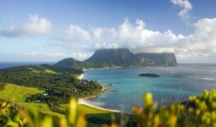 aerial shot of Lord Hower Island