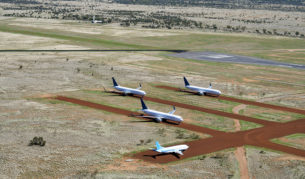 Aircrafts on field at Alice Springs airport